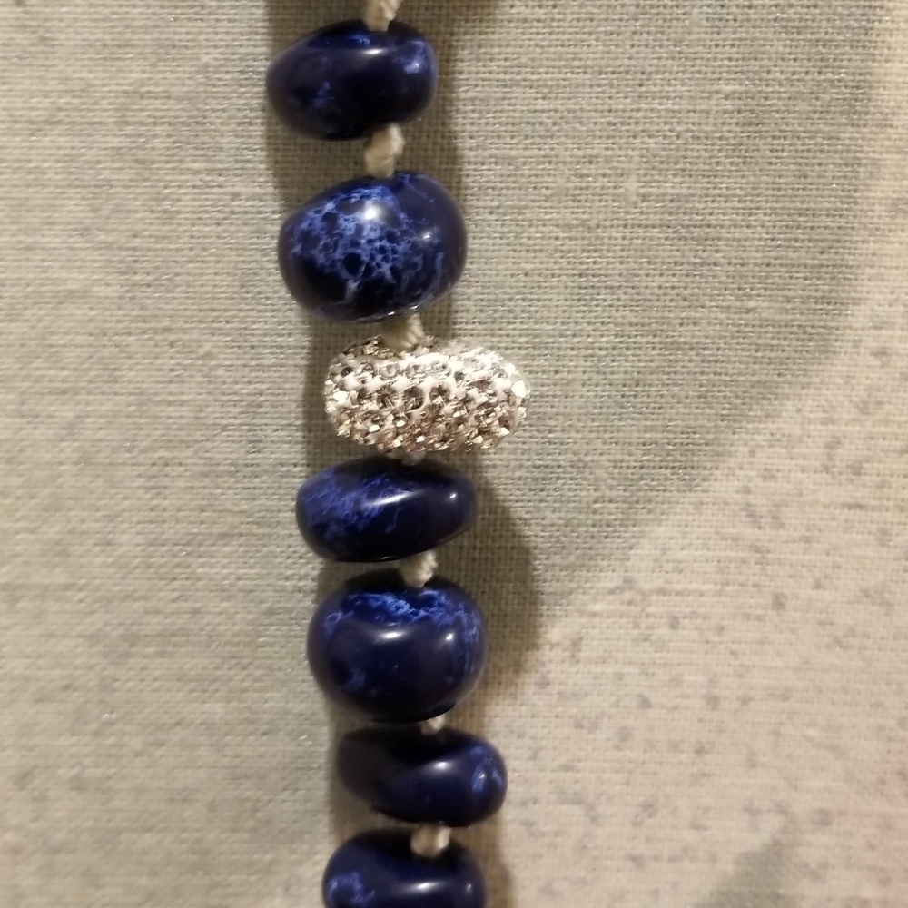 Lele Sadoughi Pebble Necklace Navy